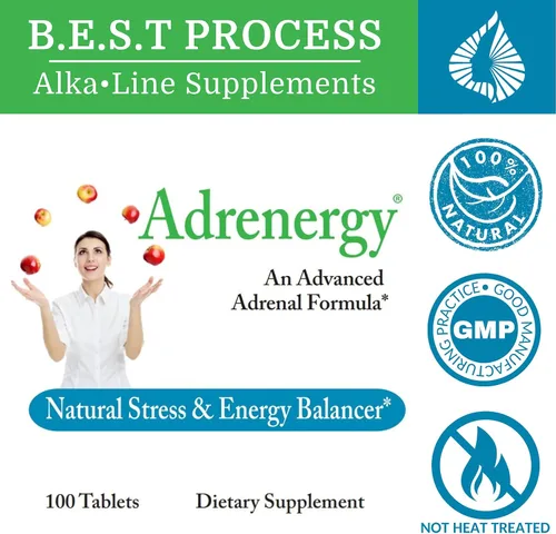 Miniatura 2 de Adrenergy Best Process Alkaline — Apoyo suprarrenal natural con extracto de glándula suprarrenal, adaptógenos, vitaminas y minerales