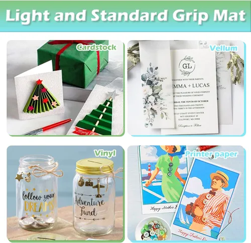 Miniatura 3 de HTVRONT Variedad de alfombrillas de corte, 2 alfombrillas de corte de 12 x 12 pulgadas compatibles con Cricut Maker 3/4/Maker/Explore 3/4/5/Air