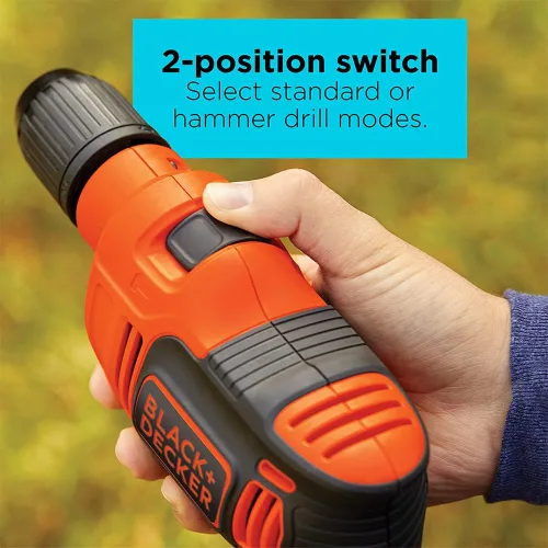 Miniatura 4 de BLACK+DECKER Taladro percutor, 6.5 amperios, 1/2 pulgada (BEHD201)