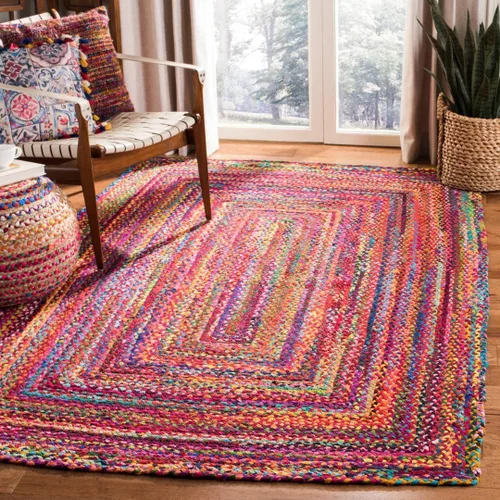 Miniatura 62 de SAFAVIEH Braided Collection - Alfombra de pasillo, 2 pies 3 pulgadas x 8 pies, color negro y azul, hecho a mano, reversible, ideal para dormitorio