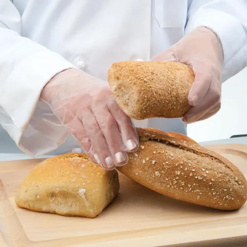 Miniatura 5 de TRONEX Guantes desechables de polietileno fundido seguro para alimentos CPE en relieve plástico transparente PE para preparación de panadería