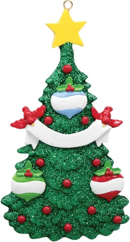 Miniatura 6 de Adornos de Navidad 2025, árbol genealógico personalizado, nombre y familia de 3 fechas, adorno de tres nietos o nietos, bola de Navidad, decoración