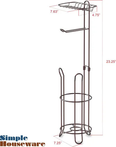 Miniatura 6 de Portarrollos de papel higiénico para baño de Simple Houseware con estante para teléfono celular, bronce