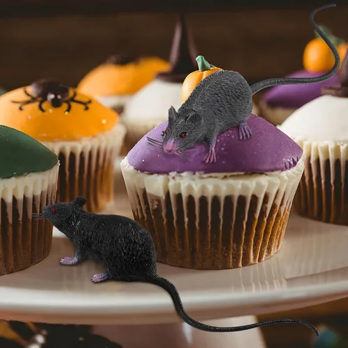 Ratón falso realista, rata espeluznante, broma de Halloween, rata de goma con cola larga, decoraciones espeluznantes del día de los inocentes