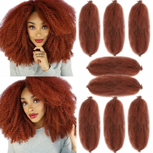 Miniatura 10 de Cabello afro Twist morado degradado de 16 pulgadas, cabello Marley pre-separado para rastas suaves, cabello trenzado Marley Twist Ombre Kinky Spring