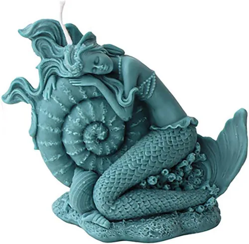 Miniatura 9 de Grainrain Moldes de silicona para velas de sirena para hacer velas, cera y jabón, moldes de silicona para velas moldes de jabones crean velas 3D