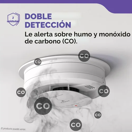 Miniatura 4 de Kidde Detector de humo y monóxido de carbono cableado, batería de reserva de 10 años, indicadores de luz de advertencia LED interconectables, 30CUA10