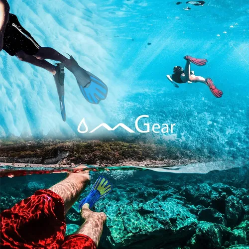 Miniatura 6 de OMGear Aletas de natación cortas para esnórquel, aletas de buceo para regazo, natación, esnórquel, buceo, actividades en la piscina