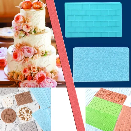 Miniatura 9 de Juego de 6 alfombrillas de impresión de fondant, juego de moldes para decoración de tartas, corteza de árbol en relieve, diseño de textura