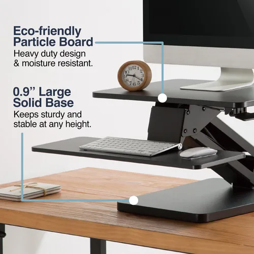 Miniatura 6 de Desky Elevador de escritorio ajustable Zero - Estación de trabajo de pie ajustable de 6.3 a 17.3 pulgadas - Elevador ergonómico de escritorio - Negro