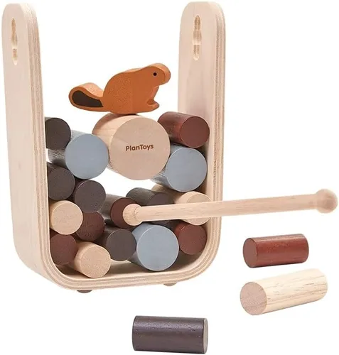 PlanToys Timber Tumble - Juego de equilibrio y estrategia de madera para niños a partir de 3 años | Juguete educativo Montessori para habilidades