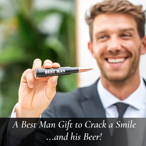 Miniatura 2 de Regalos para el mejor hombre para boda – Grabado 'BEST MAN' 50 Cal abrebotellas I Best Man Propuesta regalo I Will You Be my Best Man Gifts
