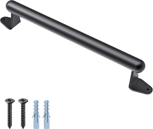 Miniatura 11 de SELEWARE Manija de puerta de granero, mango de puerta de metal resistente de 12 pulgadas para puerta corrediza de garaje de granero, barra