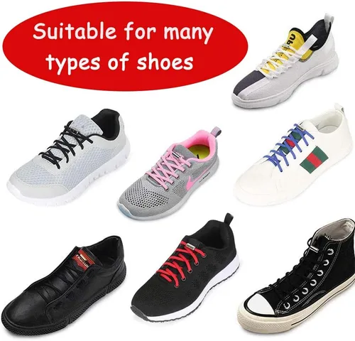 Miniatura 5 de Booyckiy 4 pares de cordones elásticos sin atar, cordones sin cordones para niños, adultos y ancianos, talla única