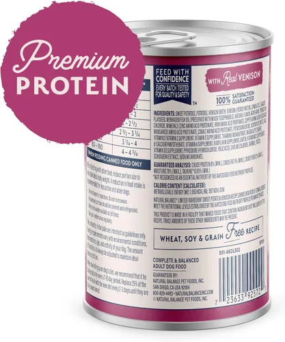 Miniatura 2 de Natural Balance Limited Ingredient - Alimento enlatado húmedo para perros adultos, sin granos, receta de batata y venado Reserve, 13 onzas