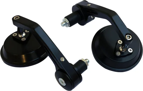 Miniatura 2 de Black Reverse Retro Round Bar End View Mirrors Compatible for 2016 Kawasaki Ninja H2R