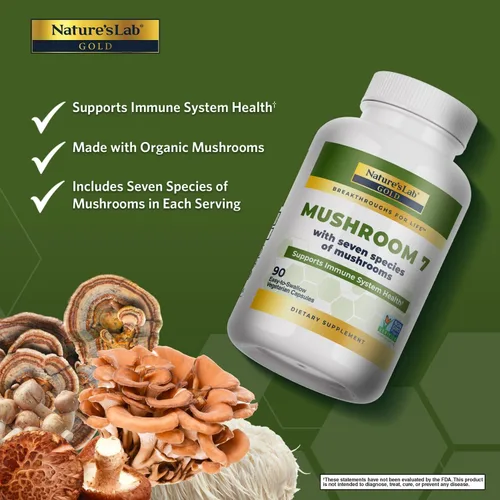 Miniatura 2 de Nature's Lab Seta 7 – Contiene 7 hongos orgánicos incluyendo melena de león, reishi y cola de pavo – 90 cápsulas (suministro de 1.5 meses)