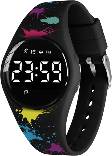 Miniatura 30 de Relojes para niños y niñas, reloj deportivo digital con contador de pasos, podómetro, alarma de vibración, sin aplicación, impermeable, rastreador