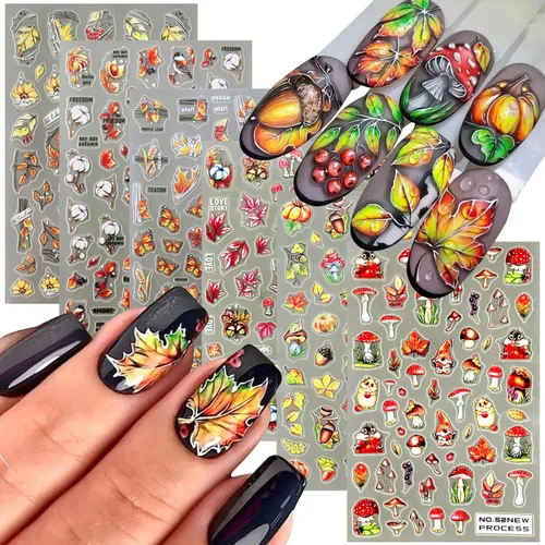 Miniatura 13 de Calcomanías de arte de uñas doradas, diseño de sol, luna, estrellas, línea de corazón, flores, calcomanías autoadhesivas para uñas, calcomanías