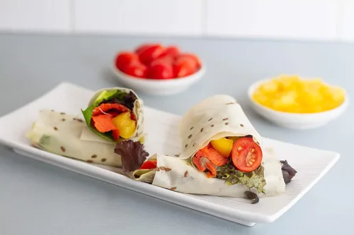 Miniatura 3 de Norigami Envolturas de huevo con proteína de soja, semillas de lino. Altas proteínas, bajas en carbohidratos, vegetarianas. Envolturas finas