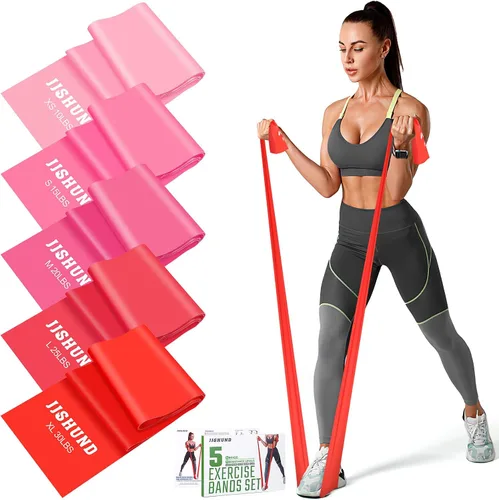 Miniatura 11 de 5 bandas de resistencia, bandas elásticas profesionales de ejercicio para fitness, yoga, pilates, estiramiento, entrenamiento de fuerza, bandas