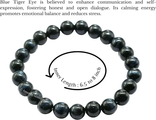 Miniatura 400 de Amazing Gemstone Pulsera de cristal para mujeres y hombres, pulsera de cristal curativo de protección, pulsera elástica con cuentas de piedras