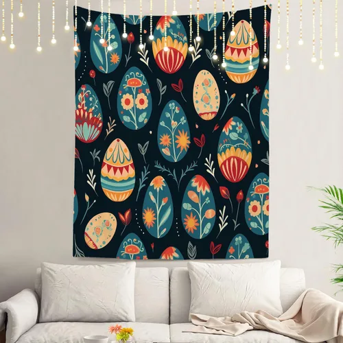 Miniatura 87 de Shrahala Tapiz de pared azul brillante, acuarela azul degradado para colgar en la pared, tapiz grande decorativo de fibra de poliéster, dobladillo