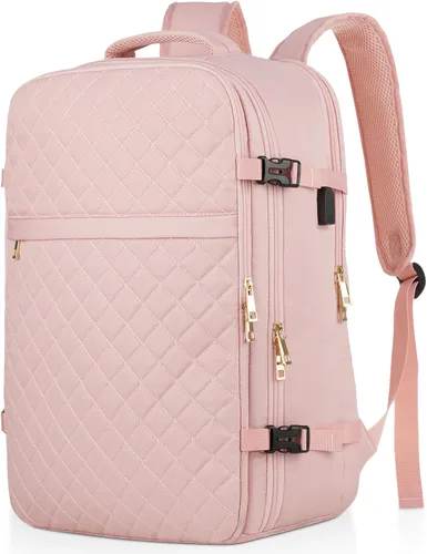 Miniatura 11 de MOMUVO Mochila de viaje para mujer, mochila de mano aprobada por aerolíneas, mochila para laptop de 15.6 pulgadas con puerto de carga USB, mochila