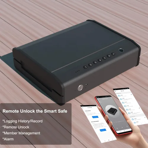 Miniatura 9 de PINEWORLD - Caja fuerte para armas, cajas fuertes biométricas para pistolas de mano, caja fuerte para pistolas con huella digital o teclado, 4