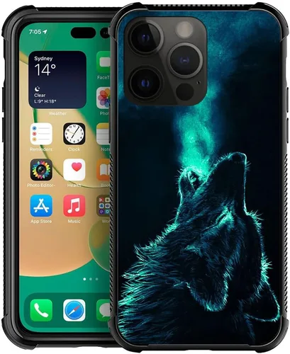 Miniatura 38 de ZHEGAILIAN Funda compatible con iPhone 14, funda de munición AK 47, parte trasera de vidrio templado+funda protectora de TPU de silicona suave