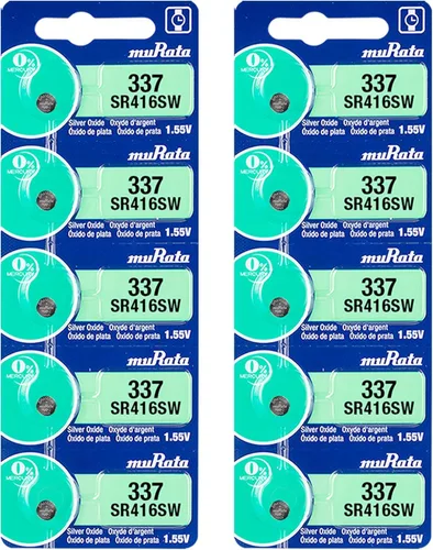 Miniatura 11 de Murata 337 Batería SR416SW 1.55V Celda de botón de reloj de óxido de plata (20 baterías)