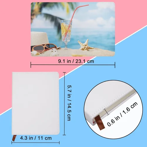 Miniatura 2 de 4 piezas de cuaderno en blanco para sublimación A6 de 190 páginas, cuaderno de sublimación en blanco, cuadernos de sublimación para suministros