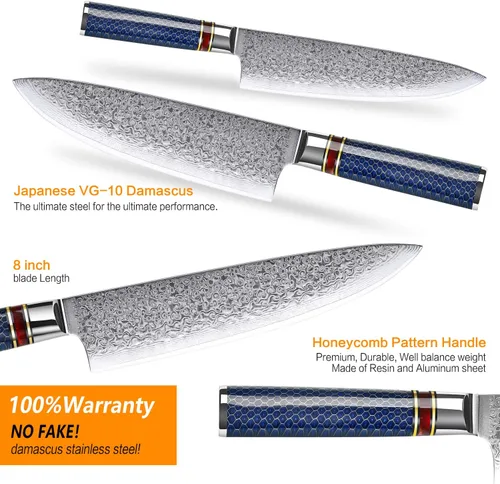 Miniatura 2 de Cuchillo de chef de 8 pulgadas, cuchillo de chef japonés VG10, cuchillo de cocina japonés VG10, cuchillo de cocina de acero inoxidable de alto