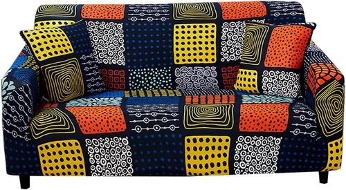Miniatura 33 de HOOBUY Funda de sofá estampada, Funda elástica para sillón, Jugo de funda de sofá con patrones para sillón acojinado de 3 plazas, YLYZ