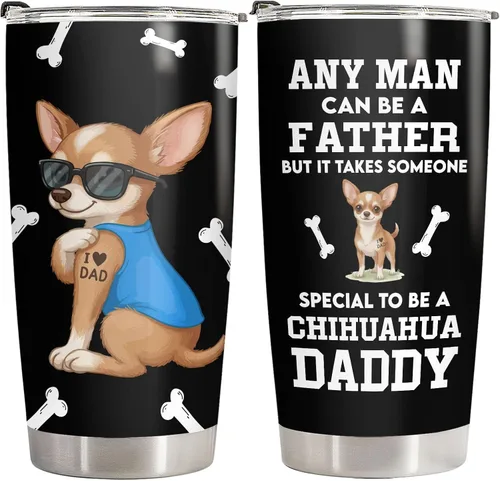 Miniatura 12 de 34HD Regalos para el Día del Padre de parte de su hija, vaso de viaje aislado de dinosaurio Dadasaurus, vaso de 20 onzas, divertido regalo de Vaso