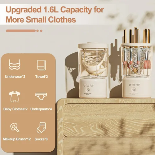 Miniatura 3 de Mini lavadora portátil, lavadora de ropa interior, lavadora de ropa pequeña, limpiador de brochas de maquillaje (crema)