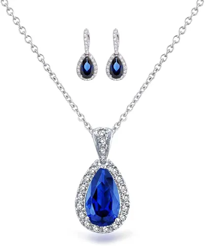 Miniatura 7 de Bridal Jewelry Set 7-15 CT Vintage Style Halo Cubic Zirconia AAA CZ Huggie Pierced Snap Drop Teardrop Screw Back Clip On Earrings For Women Prom