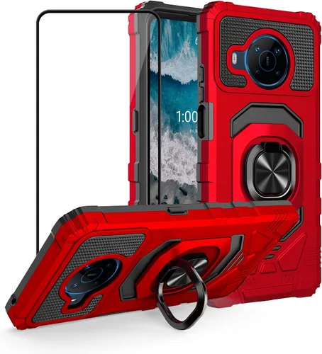 Miniatura 10 de Ailiber Funda para Nokia X100, Nokia X100 con protector de pantalla de vidrio templado, soporte de anillo para montaje magnético de automóvil, funda