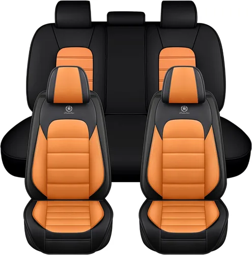 Miniatura 9 de Fundas de asiento para Chevrolet Chevy Aveo 2004-2011, funda de asiento de automóvil de piel sintética, compatible con bolsa de aire, protector