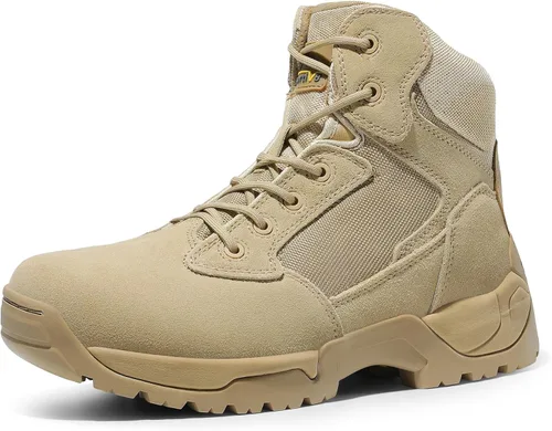 Miniatura 9 de NORTIV 8 Mens Military Tactical Work Boots Side Zip Outdoor Hiking Leather Motorcycle Combat Boots