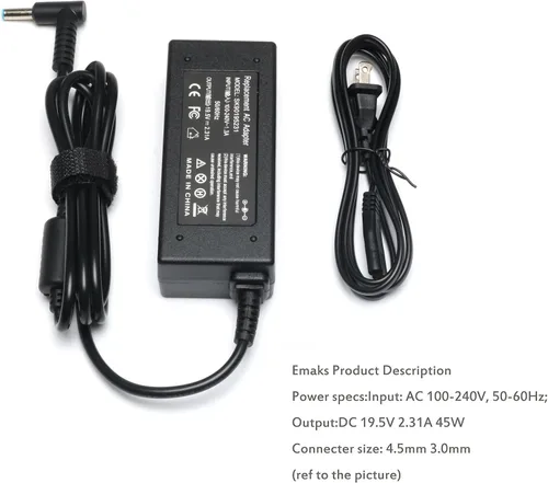 Cargador adaptador de CA de 45 W/fuente de alimentación para HP 17 17Z 17T 17-AK 17-AR 17-BS 17-BY 17-CA 17-CN:17-ak013dx 17-by1053dx 17-by0021dx