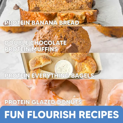 Miniatura 4 de Flourish - Mezcla de proteínas para panqueques y waffles, aislado de proteína de suero y semillas de lino, sin OMG, sin azúcar añadido