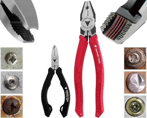 VamPLIERS - Las mejores pinzas del mundo VT-001-S2F, alicates para extraer tornillos oxidados/dañados, regalo de navidad ideal para compañeros de
