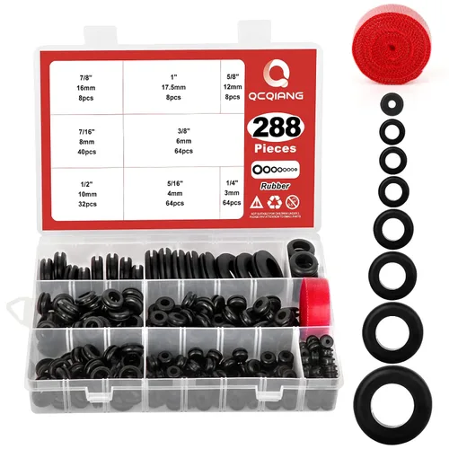 Miniatura 12 de 50 ojales de goma de 1 pulgada, orificios de perforación, tapones de orificio para cortafuegos, tapones de goma para agujeros de varios tamaños
