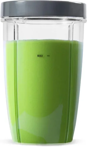 Miniatura 2 de NutriBullet Taza alta de 24 onzas con anillo de borde estándar, transparente/gris