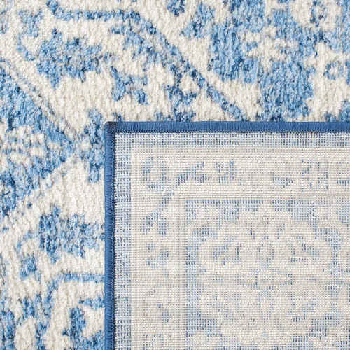 Miniatura 35 de SAFAVIEH - Alfombra de la colección Brentwood - 6' x 9', azul marino y gris claro, diseño envejecido con medallón, no desprende pelusa y fácil azul