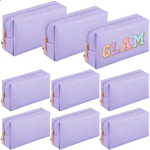 Miniatura 21 de Sanwuta 9 bolsas de maquillaje a granel de poliuretano con doble cremallera, bolsa de cosméticos, artículos de tocador de maquillaje, bolsa pequeña