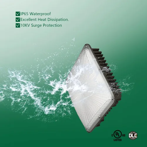 Miniatura 3 de Luz LED de toldo de 70 W para exteriores, 5000 K, luz diurna de 10.4 x 10.4 pulgadas, 9800 lúmenes (reemplazo HID de 350 W) IP65, luces de garaje al