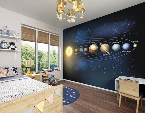 Miniatura 2 de OhPopsi WALS0270 Planets - Mural de pared, color azul