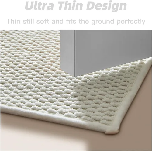 Miniatura 5 de BULULOM Alfombras de baño de chenilla, antideslizantes, absorbentes, de secado rápido, delgadas, lavables, para suelo de baño, ducha, fregadero
